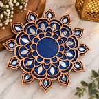 Handcrafted Mandala Diwali Diya – Wooden Diya Tea Light Holder | Diwali Decor, Gifts & Favors