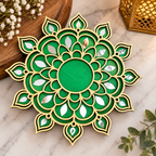 Handcrafted Mandala Diwali Diya – Wooden Diya Tea Light Holder | Diwali Decor, Gifts & Favors
